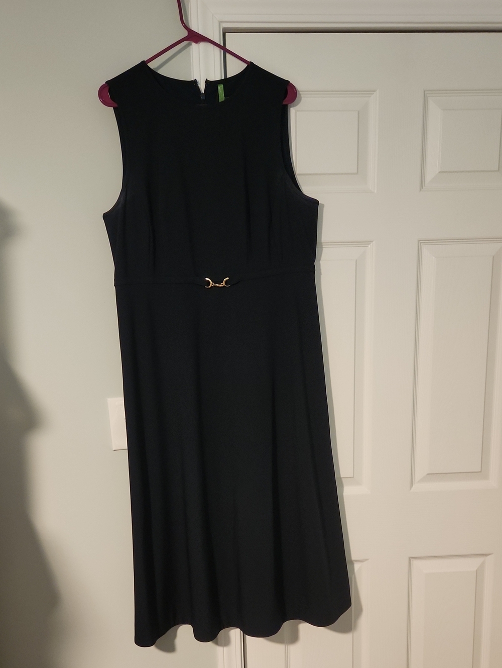 J Crew Classic Navy Sleeveless Dress with Gold Accent Suiting